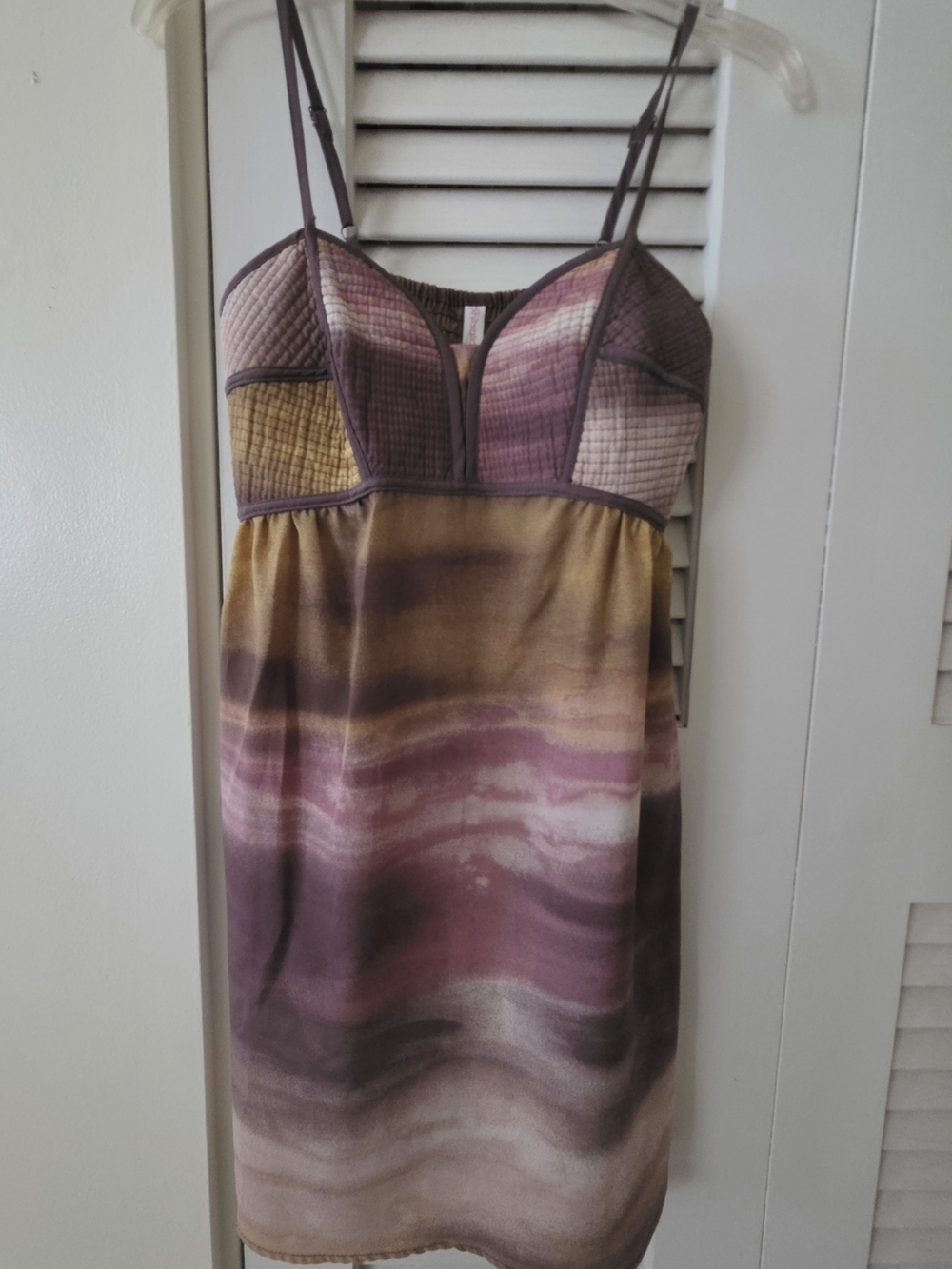 Xhilaration Mauve, Gold and Cream Spaghetti-Strap Camisole Dress